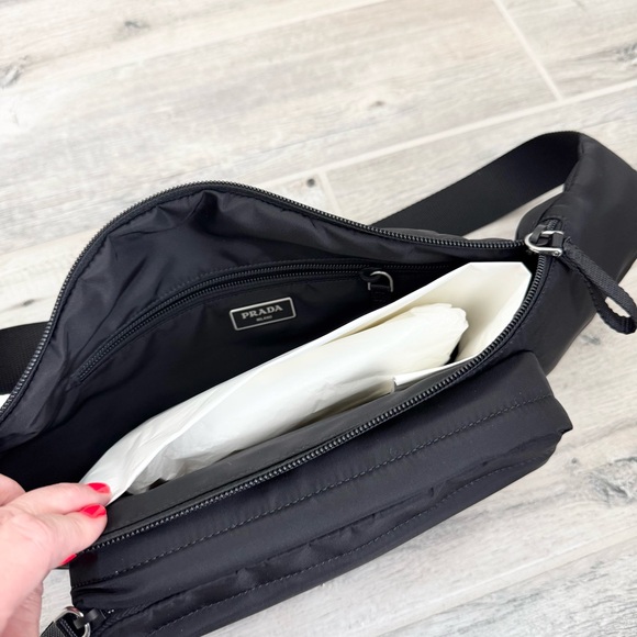 Prada Black Large Nylon Waist Belt Crossbody Bag - Picture 7 of 16
